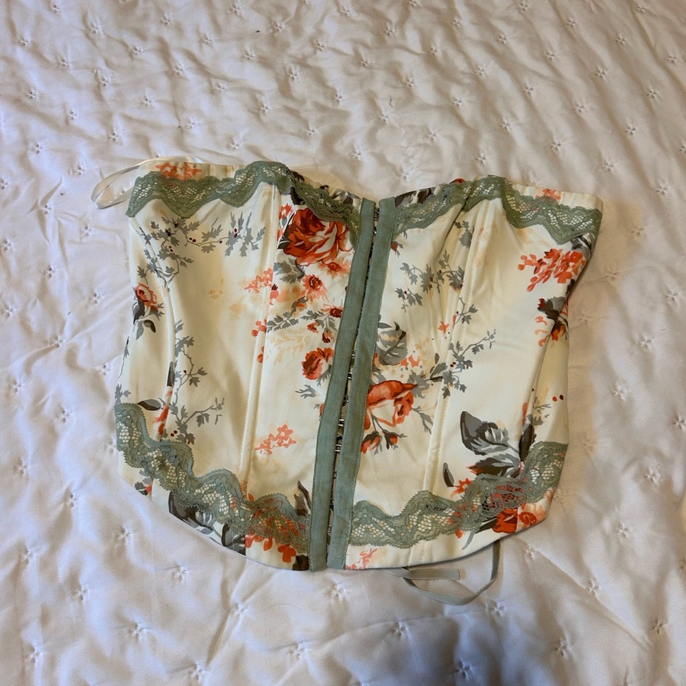 Princess Polly Green and Orange Lace Corset